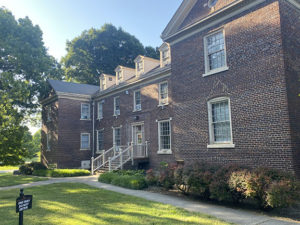 Outside dorm building