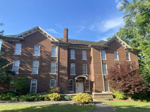 Outside dorm building