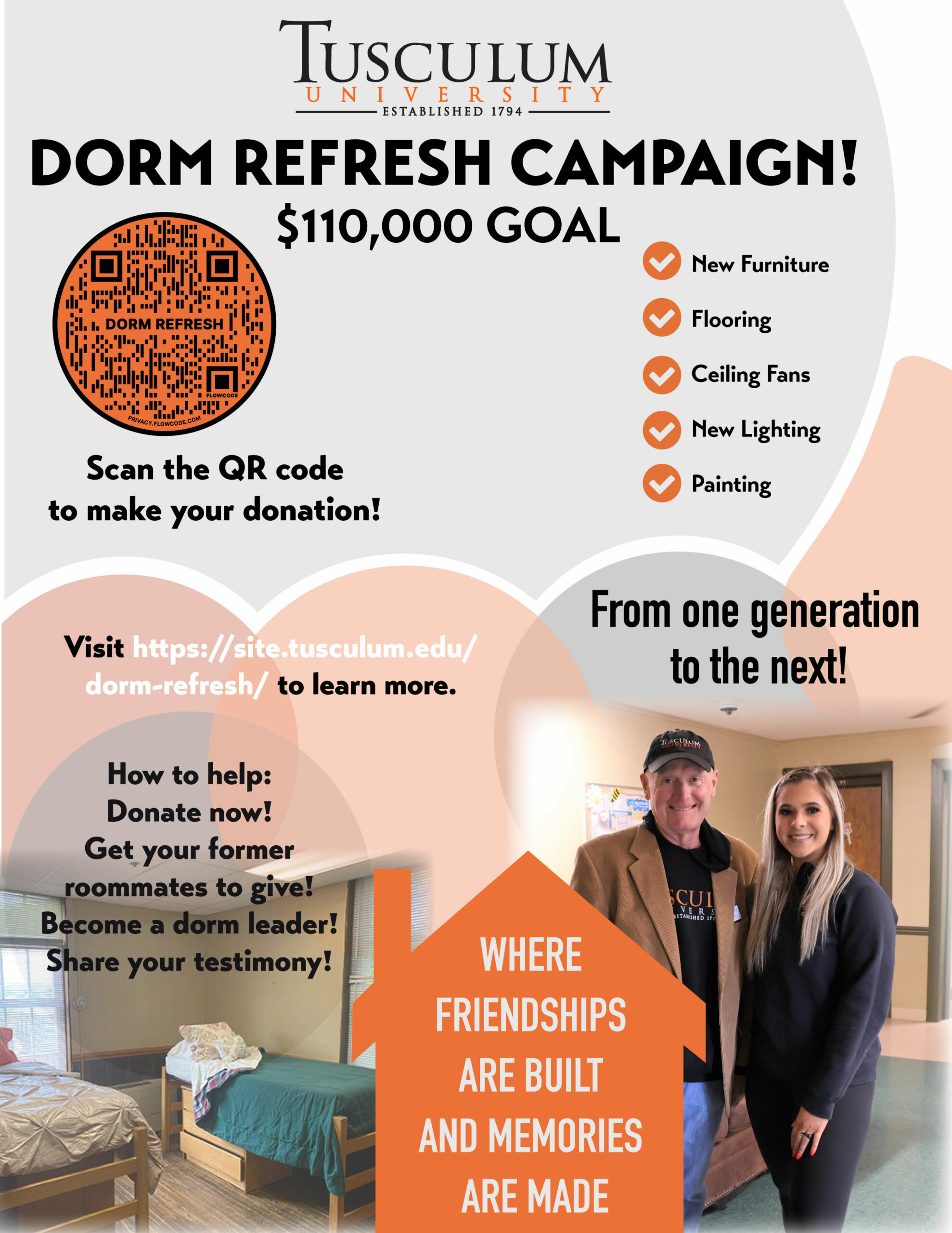 Dorm Refresh Campaign: $110,000 Goal