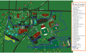 University map displaying the 5k run route