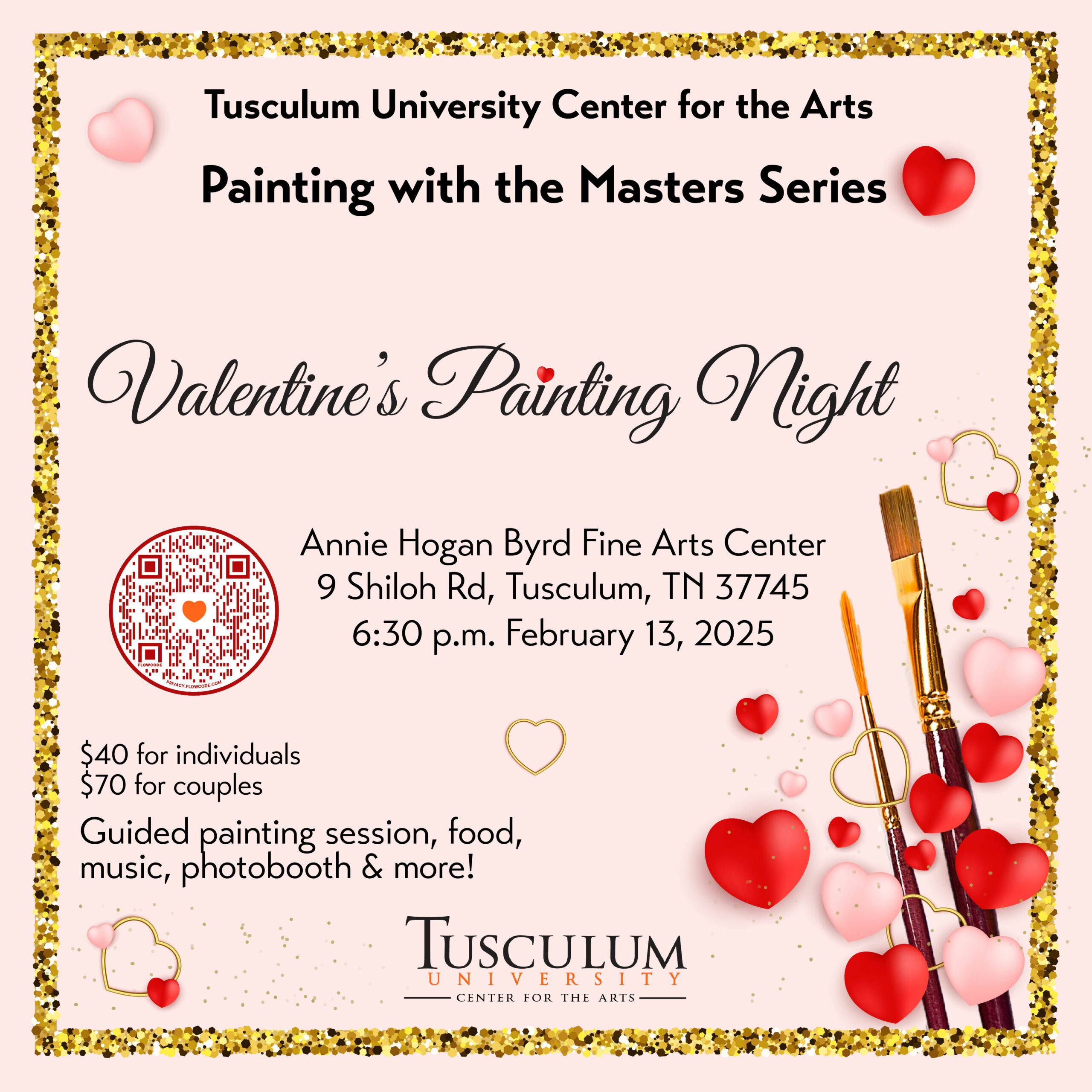 VDP - Ad to paint with the masters on Valentines Day