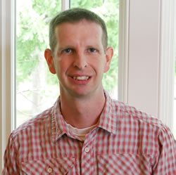 Man in red plaid shirt